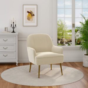 2ft Leisure Velvet Armchair with Gold-Plated Metal Legs