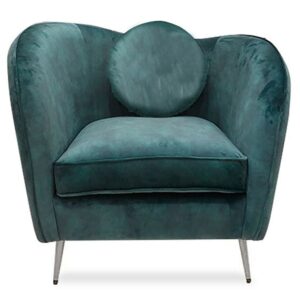 Alcoa Velvet Armchair With Wooden Legs In Green