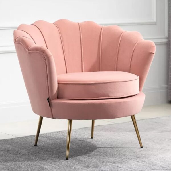 Arlington Fabric Accent Chair With Gold Legs In Coral