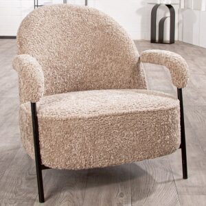 Ashburn Fabric Armchair With Black Frame In Beige