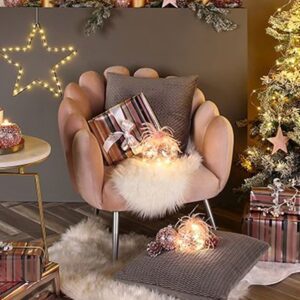 Assago Velvet Armchair With Metal Legs In Pink