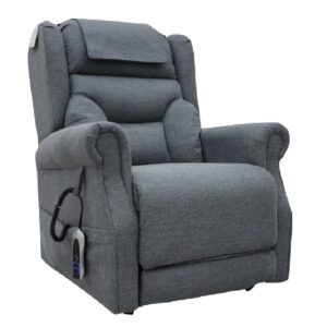 Boise Fabric Dual Motor Lift And Tilt Recliner Chair In Steel Grey