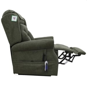 Boise Fabric Quad Motor Lift Tilt Recliner Chair In Olive