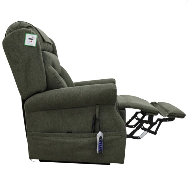 Boise Fabric Quad Motor Lift Tilt Recliner Chair In Olive