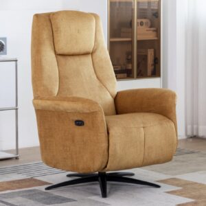 Casey Fabric Electric Recliner Chair In Amber
