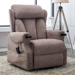 Dallas Fabric Electric Recliner Chair In Mocha