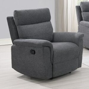 Dessel Fabric Recliner 1 Seater Sofa Chair In Grey
