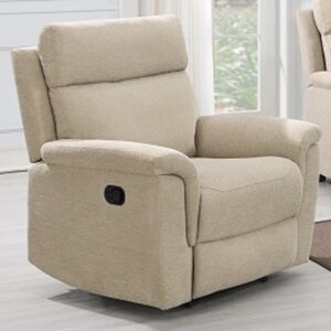 Dessel Fabric Recliner 1 Seater Sofa Chair In Natural