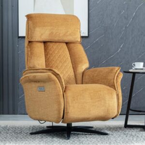Edison Fabric Electric Recliner Chair In Amber
