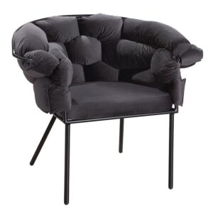 Fitchburg Fabric Armchair With Metal Legs In Anthracite