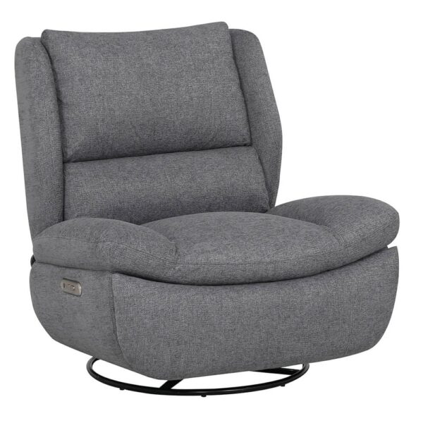 Fontana Fabric Electric Reclining Swivel Chair In Grey