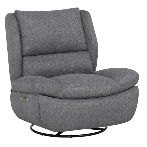 Fontana Fabric Electric Reclining Swivel Chair In Grey