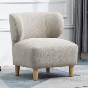 Jakarta Fabric Accent Chair With Oak Legs In Grey