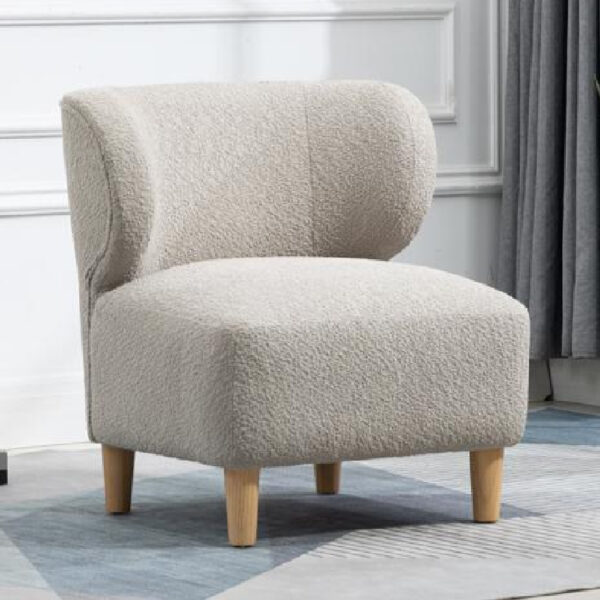 Jakarta Fabric Accent Chair With Oak Legs In Grey