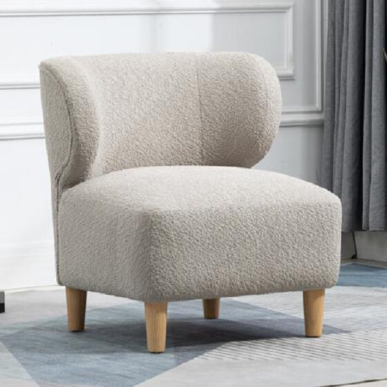 Jakarta Fabric Accent Chair With Oak Legs In Grey