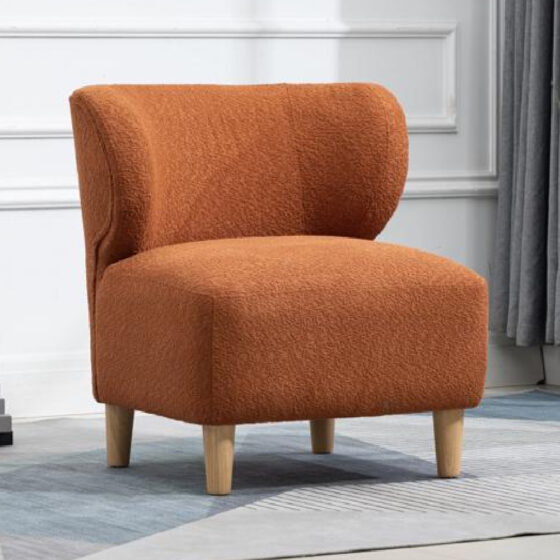 Jakarta Fabric Accent Chair With Oak Legs In Rust