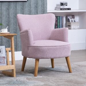Krabi Fabric Armchair With Oak Legs In Violet