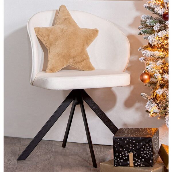 Littleton Fabric Armchair With Metal Legs In White