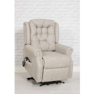 Melsa Fabric Electric Recliner Chair In Sand