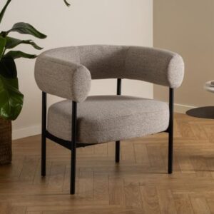 Oregon Fabric Lounge Chair With Black Frame In Beige