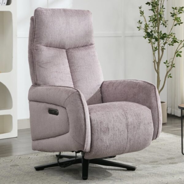 Prato Fabric Electric Recliner Chair In Lavender