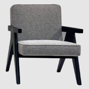 Roswell Fabric Armchair With Ash Wooden Frame In Cologne Dove