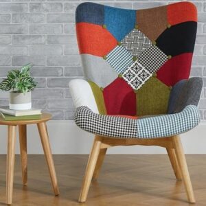 Salona Fabric Lounge Armchair In Multicolored