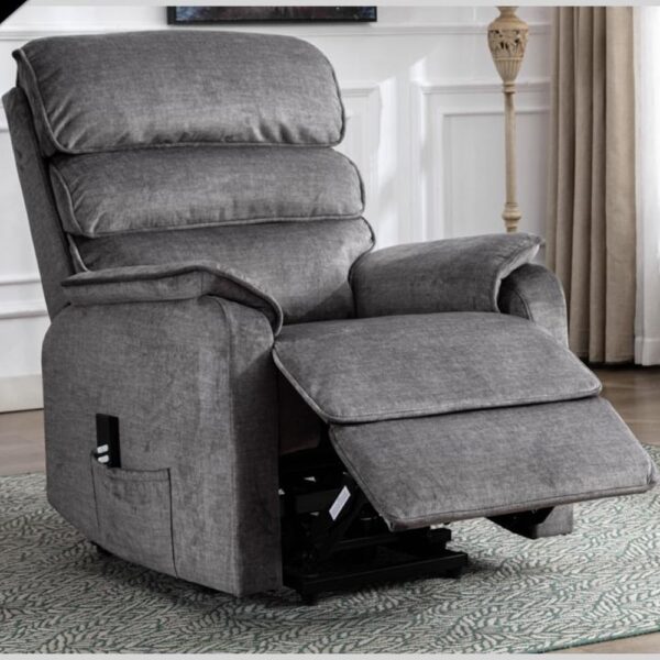 Sanur Fabric Electric Lift And Tilt Recliner Chair In Grey