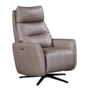 Seneca Leather Lift Electric Recliner Chair In Dark Taupe
