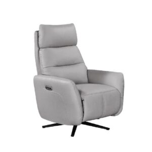 Seneca Leather Recliner Chair In Cloud