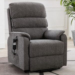 Viola Fabric Electric Recliner Chair In Lisbon Grey