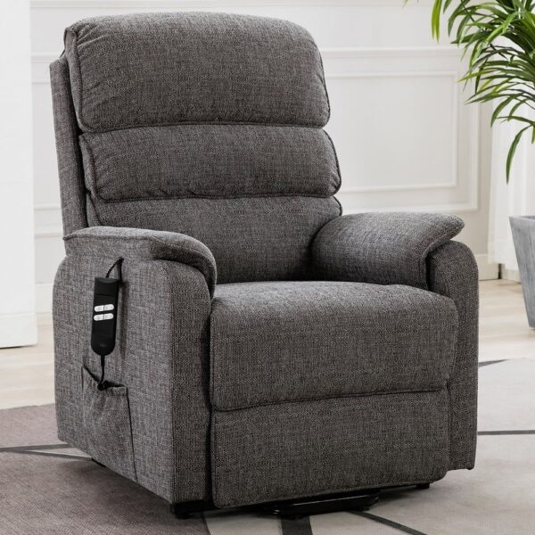Viola Fabric Electric Recliner Chair In Lisbon Grey