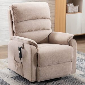 Viola Fabric Electric Recliner Chair In Lisbon Wheat