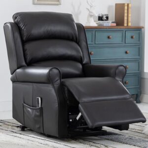 Warth Leather Electric Dual Motor Recliner Chair In Black