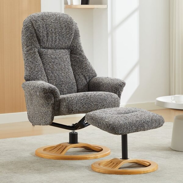 Allegan Fabric Recliner Chair With Stool In Muscari
