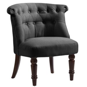 Avondale Fabric Accent Chair With Wooden Legs In Black