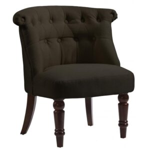 Avondale Fabric Accent Chair With Wooden Legs In Brown