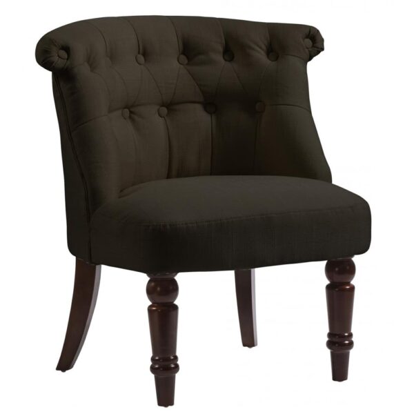 Avondale Fabric Accent Chair With Wooden Legs In Brown