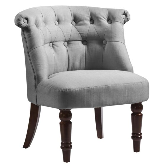 Avondale Fabric Accent Chair With Wooden Legs In Grey