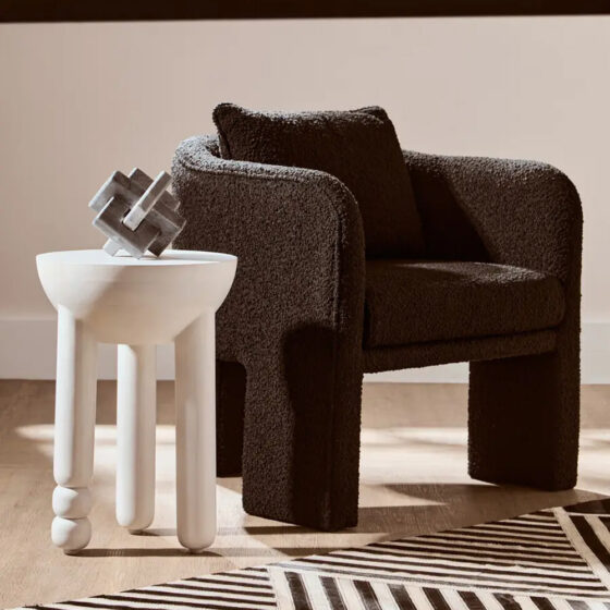 Ottumwa Fabric Accent Chair In Black