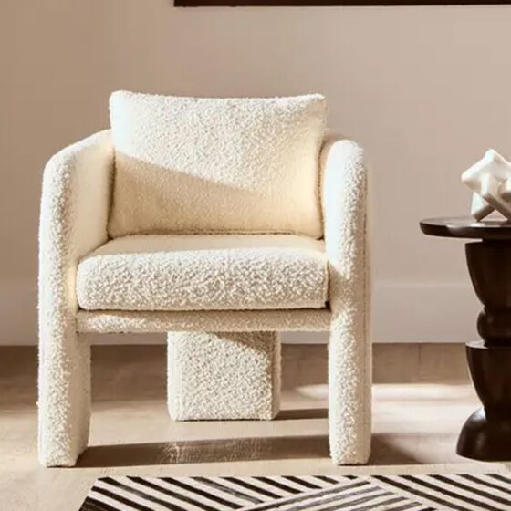 Ottumwa Fabric Accent Chair In Ivory
