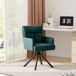 Modern Upholstered Swivel Armchair with Black Legs
