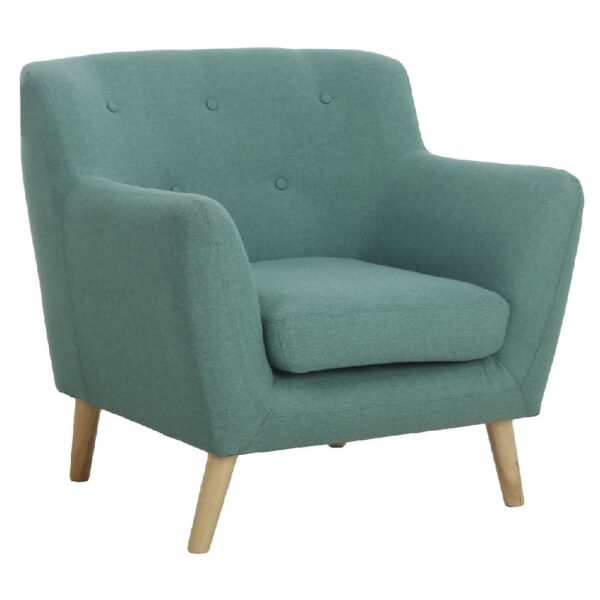 Shawnee Fabric Armchair With Oak Legs In Ocean Green