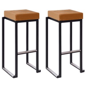 Kelowna Gold Velvet Bar Stools With Black Steel Frame In Pair