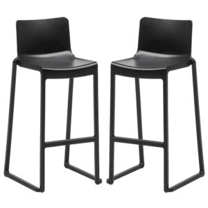 Ketchum Black Polypropylene Stacking Bar Stools In Pair