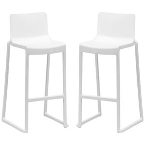 Ketchum White Polypropylene Stacking Bar Stools In Pair