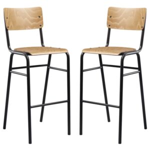 Toulouse Oak Wooden Stacking Bar Stools In Pair
