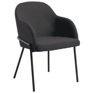 Wayne Fabric Armchair In Dark Grey