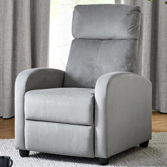 Varali Fabric Recliner Chair - Grey