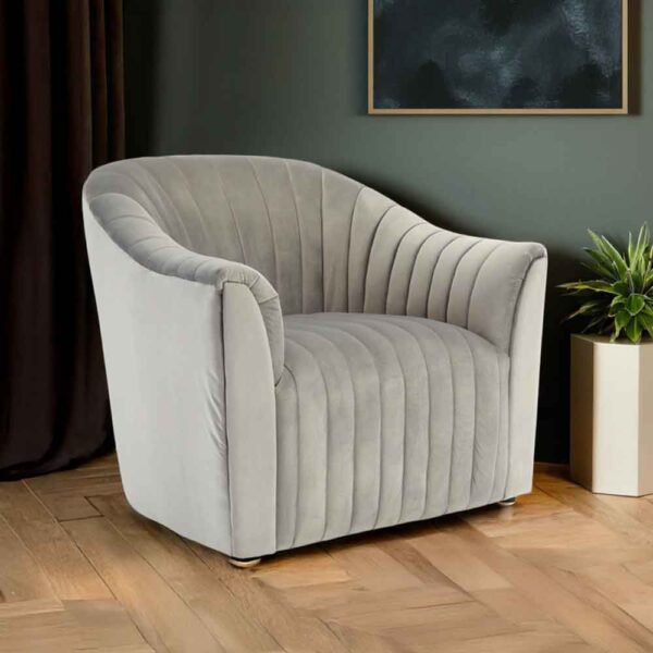 Larawag Velvet Armchair - Grey